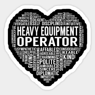 Heavy Equipment Operator Heart Sticker